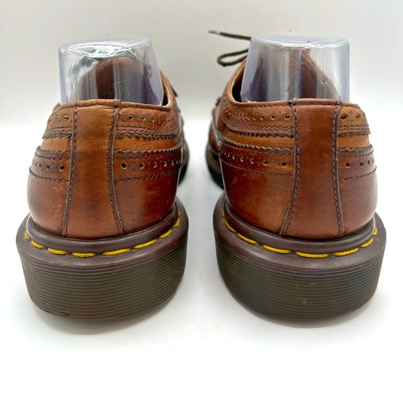 RARE Vtg Dr. Martens 3989 Made in England Wingtip Brown Brogues Oxfords Shoe 90s - Picture 8 of 14